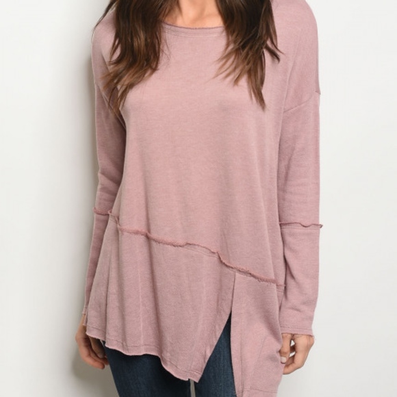 MAUVE SLIT FRONT SIDE TOP - Picture 3 of 4